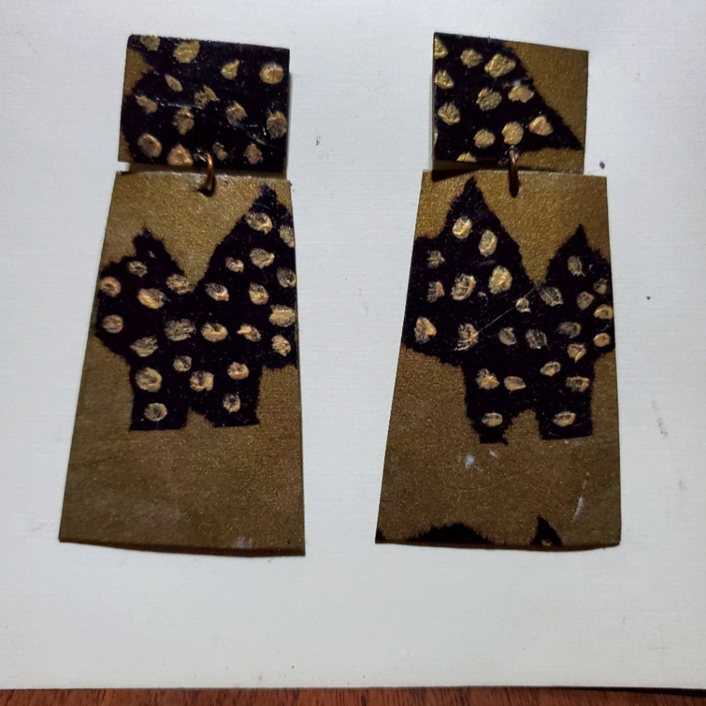 Vintage paper earrings